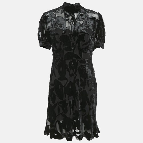 Abito corto McQ by Alexander McQueen nero fantasia velluto M