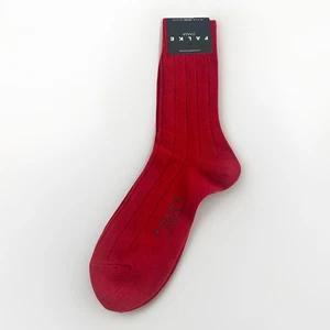 Falke Lhasa Men’s Socks Red Size 5.5-8 UK Cashmere Blend Formal Smart New Rib - Picture 1 of 5