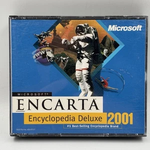 Microsoft ENCARTA Encyclopedia Deluxe 2001 CD-ROM PC 3 Disc Set - Picture 1 of 8