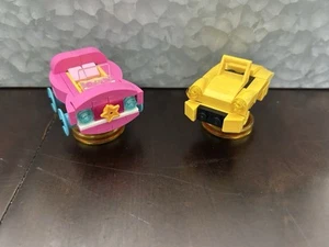 LEGO Dimensions Cars – Retro Pink Convertible & Yellow Sports Car (MISSING FACE) - Picture 1 of 5