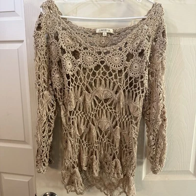 Top Abierto UMGEE Talla 1XL Taupe Boho Chic Lagenlook Whimsigoth Festival Foto 1 de 4