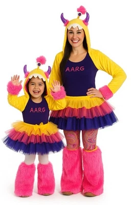 Conjunto de monstros AARG fantasia de Halloween criança 3-4 princesa tamanho único combinando - Imagem 1 de 4