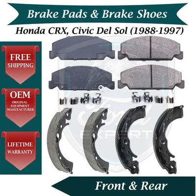 Almohadillas delanteras y zapatas traseras premium OE para Honda Civic Del Sol 1988-1997 y Honda CRX Foto 1 de 4