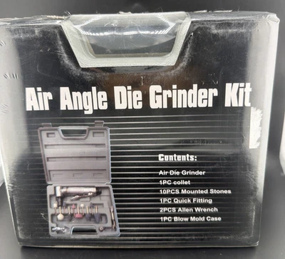 AIR DIE GRINDER 15PC 1/4"  RIGHT ANGLE POLISHER SANDER KIT CASE HEAVY DUTY - Image 1 of 4