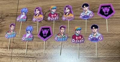 Toppers para cupcakes de fiesta de cumpleaños cazadores de demonios Saja para niños Foto 1 de 3