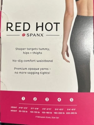 SPANX Red Hot Label Shaping Tights Size 3Black $20 - Image 1 of 4