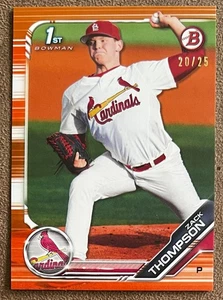 2019 Bowman Orange #BD-104 Zack Thompson /25 Cardinals Numbered Parallel 1st RC - Picture 1 of 2