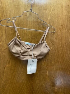 Women NWT "Groceries Apparel" caramel colored spaghetti strap cropped top. XS - Picture 1 of 2