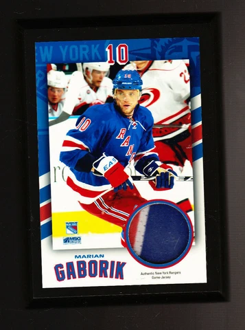 MARIAN GABORIK STEINER GAME USED JERSEY PLAQUE COA MSG 3 COLOR NEW YORK RANGERS Cover