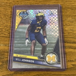 WILL JOHNSON Michigan 2023 Bowman Chrome University X-Fractor card