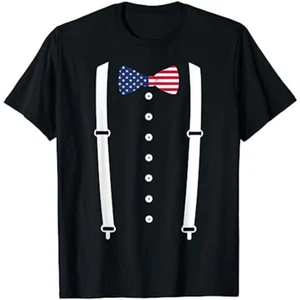 Cummerbund Suspenders USA Flag Tuxedo Costume Shirt 4th of July Patriot Costume - Picture 1 of 2