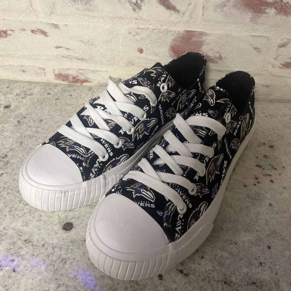 BALTIMORE RAVENS WOMEN SNEAKER SZ 6 LOGO LOW CANVAS CHUCK NWOT - Image 1 of 4