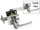 Polished Chrome Square Plate Entry keyed Door Levers Handle contemporary modern