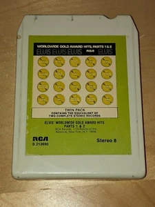 Elvis Worldwide Gold Award Hits Parts 1&2 8-Track Stereo Tape Cartridge Presley - Picture 1 of 5