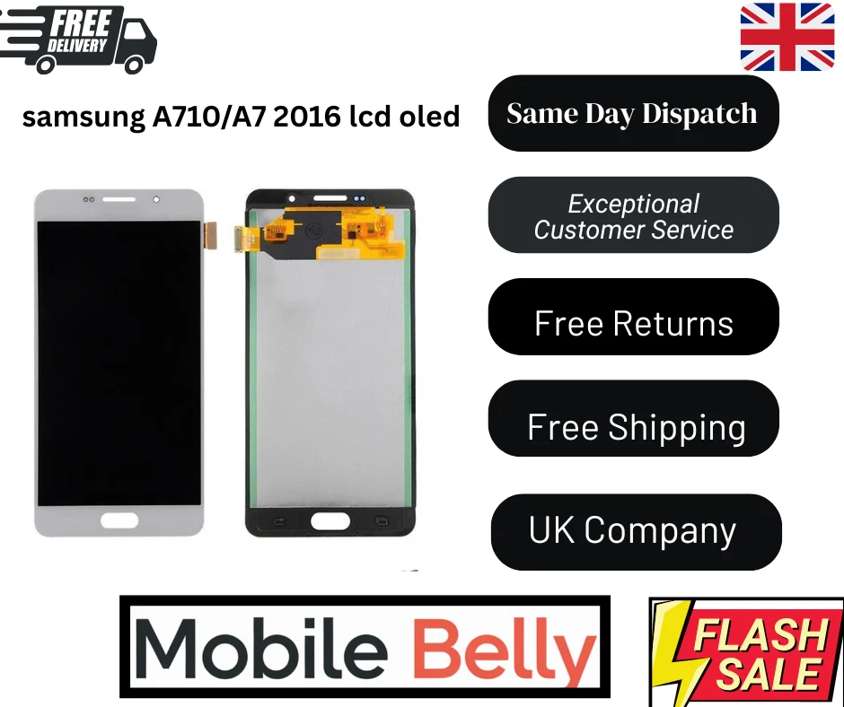 Tela LCD OLED digitalizador de toque para Samsung Galaxy A7 (2016) SM-A710-VENDEDOR DO REINO UNIDO - Imagem 1 de 1