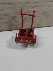 vintage miniatures doll house coca-cola hand cart With 3 Bottles - Picture 1 of 4