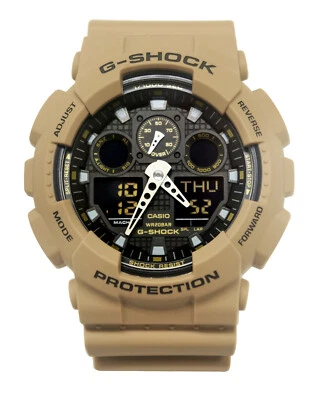 Casio GA100L-8A G-Shock Black Analog Digital Beige Resin Band Watch - Image 1 of 4