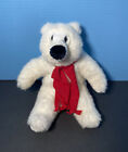 Vintage California Wypchana zabawka Pluszowy niedźwiedź polarny Dziecko Snowball Czerwony szalik Siedzący