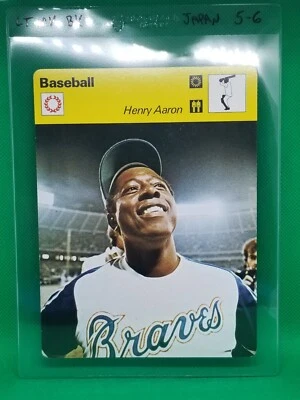 ⚾1977-79 SPORTSCASTER #03-16 HENRY Hank AARON⚾ EX-EX-ESTADO PERFEITO (Japão) Lt Mark on Back - Imagem 1 de 2