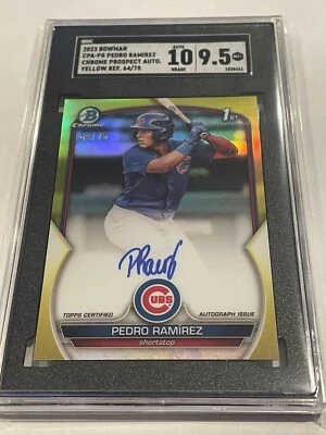 2023 Bowman Chrome 1st  Pedro Ramires Yellow Refractor Auto 64/75 SGC 9.5 / 10 - Image 1 of 3