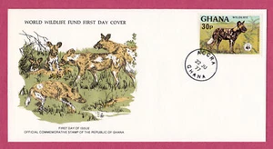 1977 Ghana FDC World Wildlife Fund Wild Dogs #1137 - Picture 1 of 1