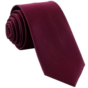 New Polyester Men's extra long Neck Tie only solid formal prom party dark purple - Picture 1 of 2