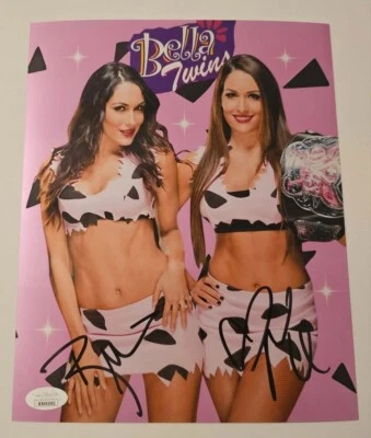 Foto metálica firmada por Nikki & Brie The Bella Twins WWE 8X10 CERTIFICADO DE AUTENTICIDAD JSA LO ÚLTIMO Foto 1 de 4