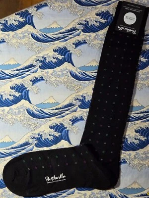 Pantherella Mens Merino Wool English Long Socks Lewisham Black 7.5-9.5 41-44 £22 - Image 1 of 4