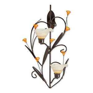 VELA DE PARED LIRIOS ÁMBAR DECORACIÓN ILUMINACIÓN HOGAR APLIQUE - Imagen 1 de 6