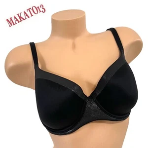 VICTORIAS SECRET 32DDD Body By Victoria Smooth Lightly Lined Demi Bra Black EUC - Picture 1 of 6