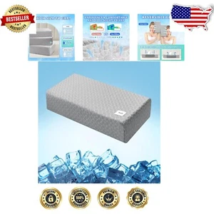 Deluxe Cooling Cube Pillow for Side Sleepers - Adjustable Firmness 24x12x5 Grey - Picture 1 of 9
