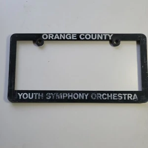 Orange County Youth Symphony Orchestra Black Plastic License Plate Frame - Picture 1 of 2