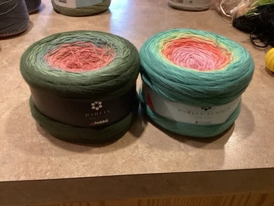Hobbii Dahlia/Dahlia Summer 100% Cotton Cakes Yarn Colors:1-03 &1-11 874 yd each - Image 1 of 4