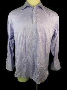 Tasso Elba French Cuffed LS BU Purple Striped Shirt Men’s 17-33/34 (2824) - Picture 1 of 4