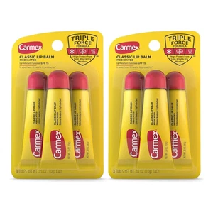 6x Carmex Classic Moisturising Lip Balm medicated Lip Balm - SPF 15 - USA IMPORT - Picture 1 of 1