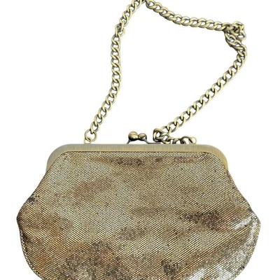 Cartera sin asas Express para mujer dorada/plateada con correa de metal y cierre Foto 1 de 4