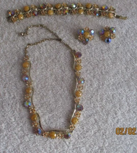 Hermoso conjunto pulsera collar pendientes vintage BeauJewels - Imagen 1 de 6