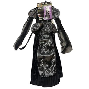totally ghoul elegant witch costume kids dress hat black lace size large READ us - Picture 1 of 9
