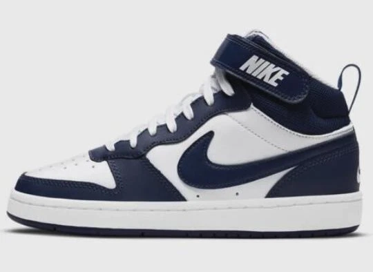 Size 6 (GS) - Nike Court Borough 2 Mid White Signal Blue