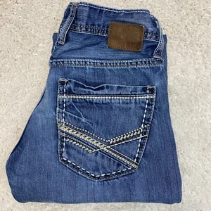 BKE Carter Jeans Mens 28x29 Casual Blue Denim Distressed 28S Buckle Pants - Picture 1 of 24