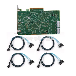 LSI IT Mode 9300-16i 16-port SAS9300-16I 12GB/s Host Bus Adapter W 4 CABLES - Picture 1 of 23