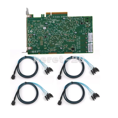 LSI IT Mode 9300-16i 16-port SAS9300-16I 12GB/s Host Bus Adapter W 4 CABLES - Image 1 of 4