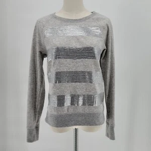 Mossimo Supply Co Sweatshirt French Terry grau meliert Pailletten Small - Bild 1 von 8