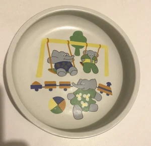 Arabien Finnland Sammlerstück Kinderteller/Schüssel Elefanten spielen - Bild 1 von 2