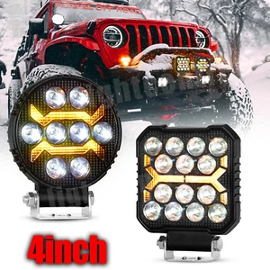 4'' inch LED Work Light Pods Strobe amber DRL Driving Fog Lamp Truck Offroad SUV - Picture 1 of 27