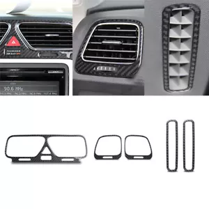 5piece Carbon Fiber Car Front Center Side Air Vent Sticker For VW Scirocco 09-16 - Picture 1 of 12