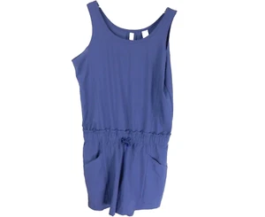 Athleta Girl L 12 Romper Explore More Sleeveless Stretch Blue Lightweight EUC - Picture 1 of 3
