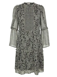 Alba Moda Chiffon Kleid im Muster-Mix offwhite-schwarz Gr. 46 0922220538 (G) - Bild 1 von 7