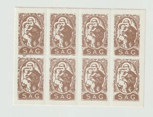 US poster stamp or charity seals Block of 8 Saint Anthony Guild Seal unused - Picture 1 of 1