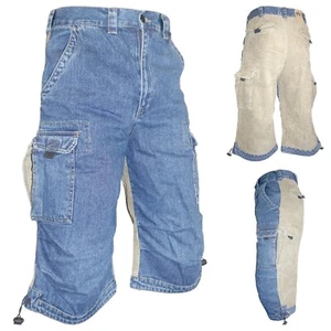 NEW ! ALPHA INDUSTRIES HERREN BERMUDASHORTS -34- VORN JEANSSTOFF HINTEN CORD - Bild 1 von 3